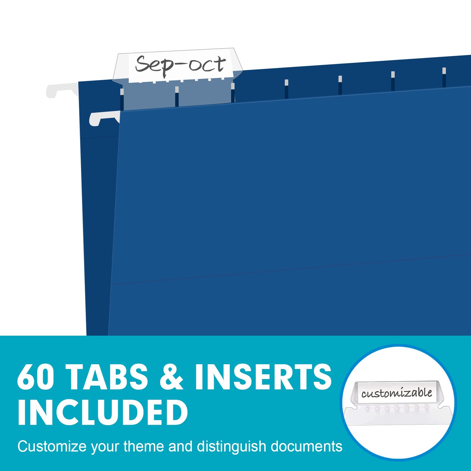 Snapklik.com : Hanging File Folders, 60 Pack Reinforced Hanging Folders ...