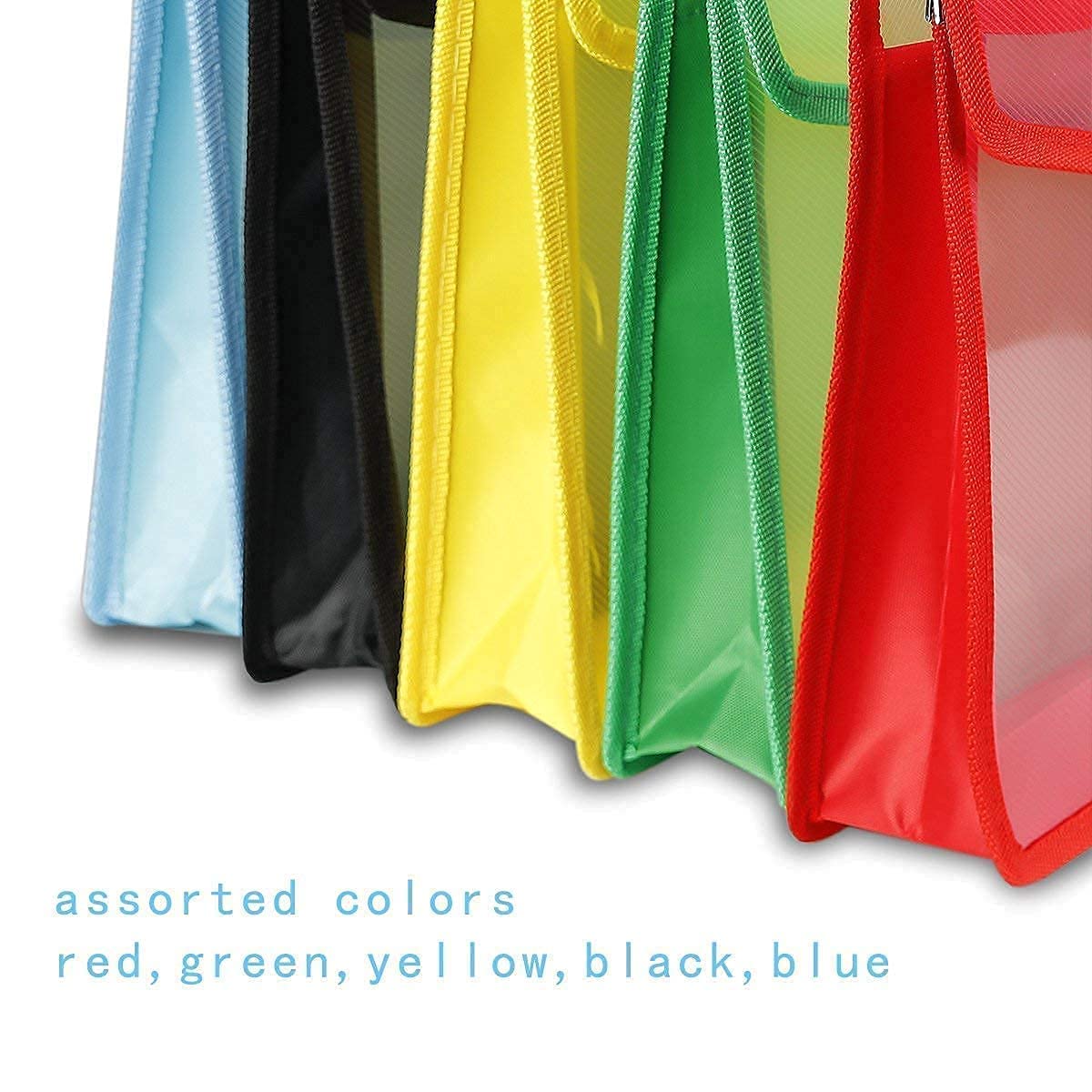 Fancyku Envelope Folder,Transparent Poly-Plastic A3 Documents File Storage Bag with Snap Button (Pack of 5) 2