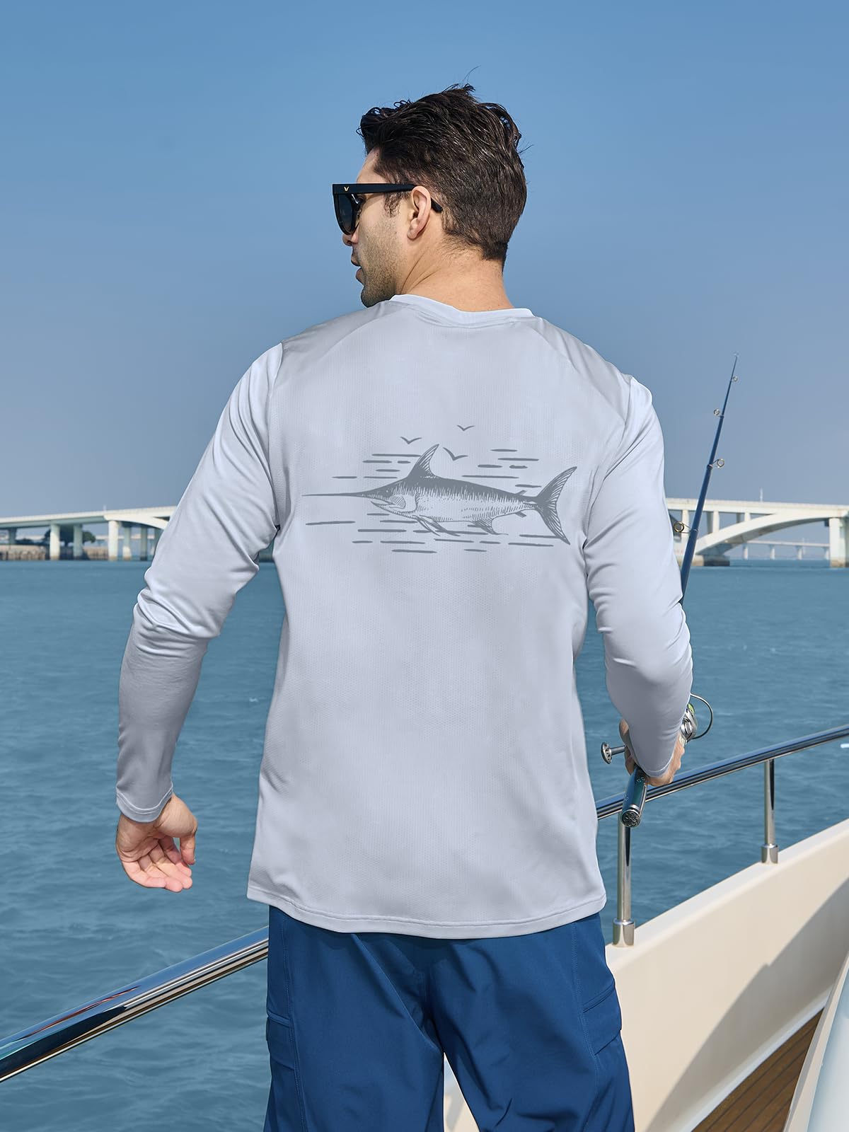 NORTHYARD Sonnenschutz-Shirts für Herren, langärmelig, Schwimmen, Strand, Rashguard, LSF, UV-Schutzfaktor 50+, Angel-T-Shirt, schnelltrocknend, leicht