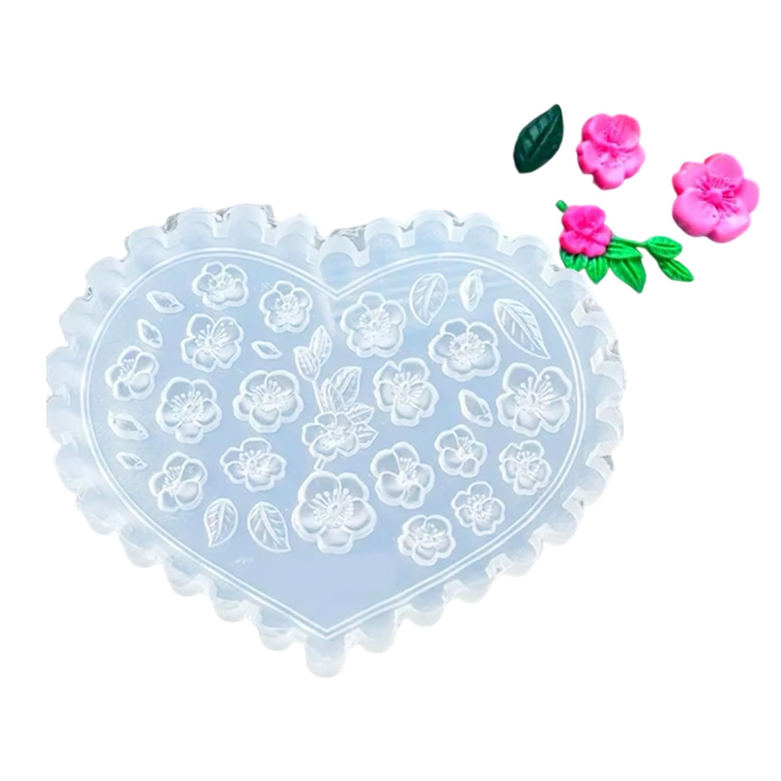 NEWFT Reusable 3D Flower Nails Template Silicone Craft Mold For Craft Gel Art Tulips Cherries Blossom Design Accessories