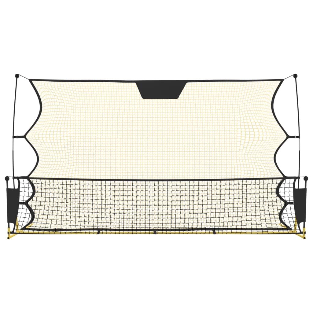 Rete da Rimbalzo per Calcio in Poliestere, Nera e Gialla, per Uso Esterno, Resistente ai Raggi UV e all'Acqua, Portatile con Borsa per Il Trasporto, Facile da Montare, 183x85x120 cm