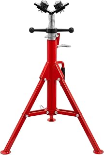 VEVOR Pipe Jack Stand with 4-Ball Transfer V-Head and Folding Legs 1500LB Welding Pipe Stand Adjustable Height 28-52IN 1107A-type Pipe Jacks for Welding