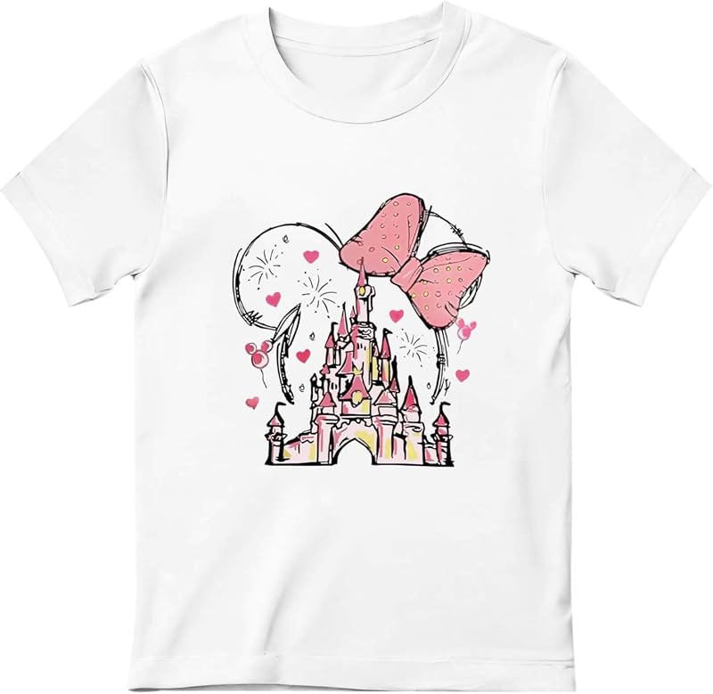 Camisas gráficas para niñas lindo arco remera niños niño vacaciones remera vacaciones viaje verano remera algodón tops