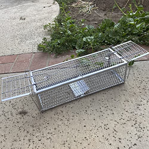 Double Door Live Humane Cage Mouse Trap Rat Catch Control Bait Hunting Survival For Mice Hamsters Chipmunks Rodents Gopher Control （15.7"X4.3"X7.5"） #TOP5