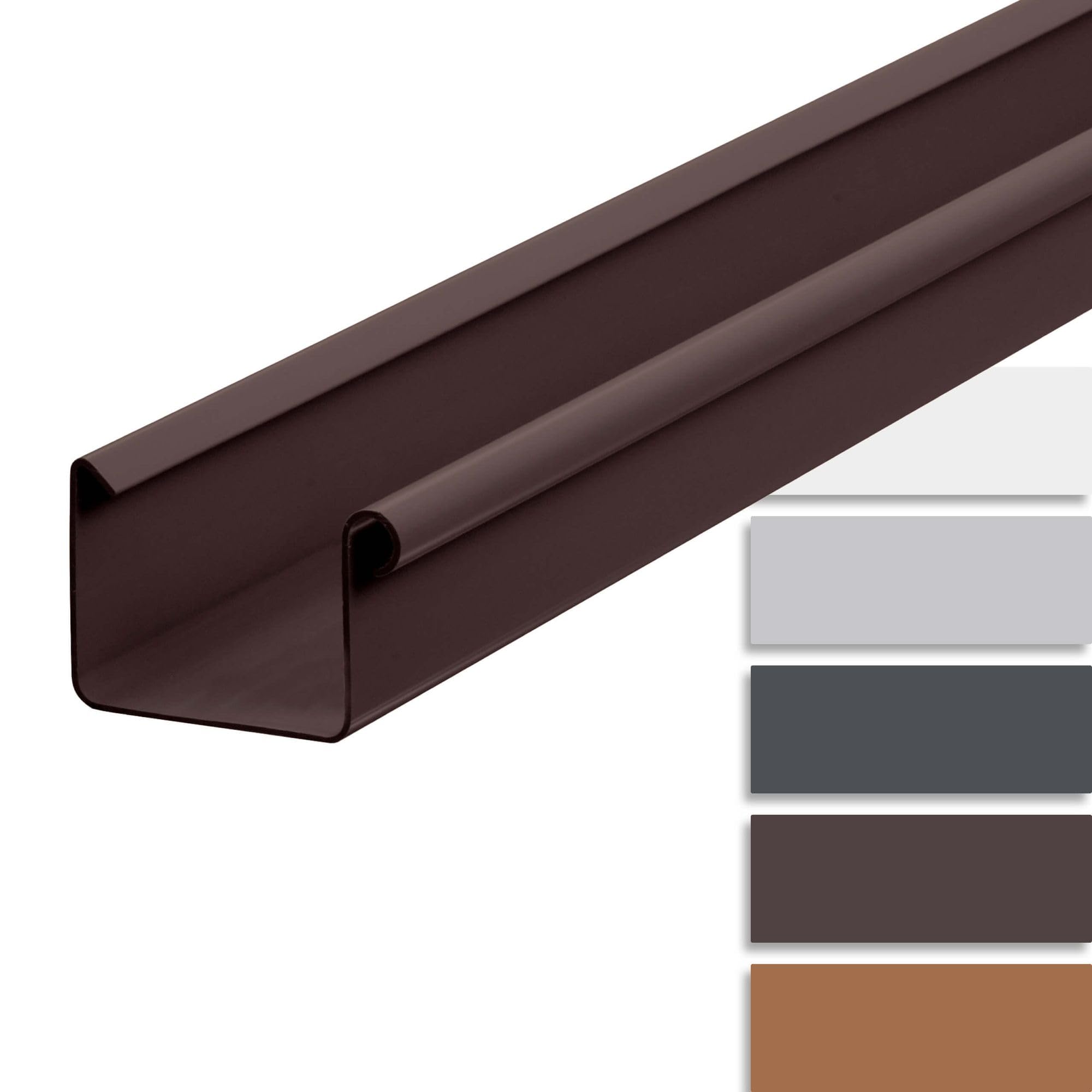 INEFA Gutter Plastic Box Gutter 200 cm 68mm Dark Brown Gutter Accessories, rain gutters PVC, Easy Installation, Made in Germany