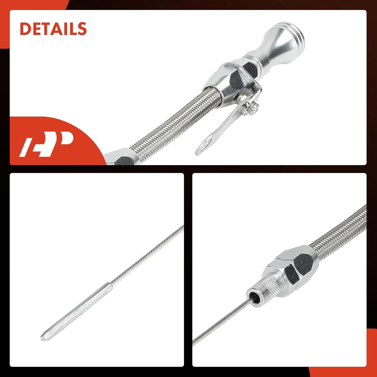 A-Premium 4.3L 4.4L 5.0L 5.3L 5.7L 6.6L Engine Oil Dipstick Compatible with Chevrolet Malibu, Camaro, Impala & GMC Jimmy, C15, G15, K15 & Buick Lesabre, Regal & Checker Marathon & Oldsmobile Starfire