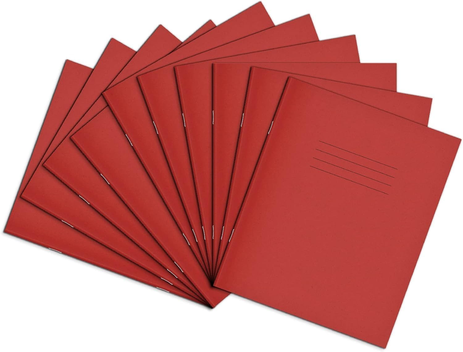 Rhino 8 x 6.5 Exercise Books, 32-Page / 12mm Lined Paper Notebook, 100-Pack, Writing Book, Office & School Stationery Supplies, Red