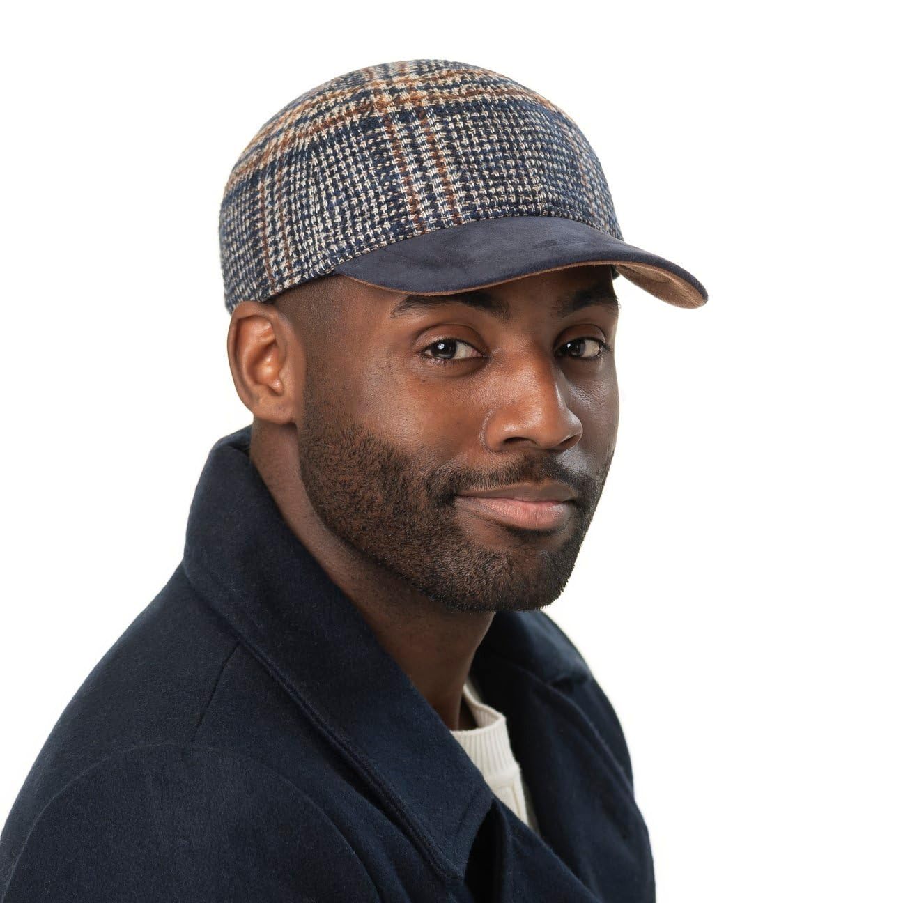 Lierys Gorra Tweed Check Hombre - de Lana béisbol Cerrado por atrás, con Visera otoño/Invierno Invierno
