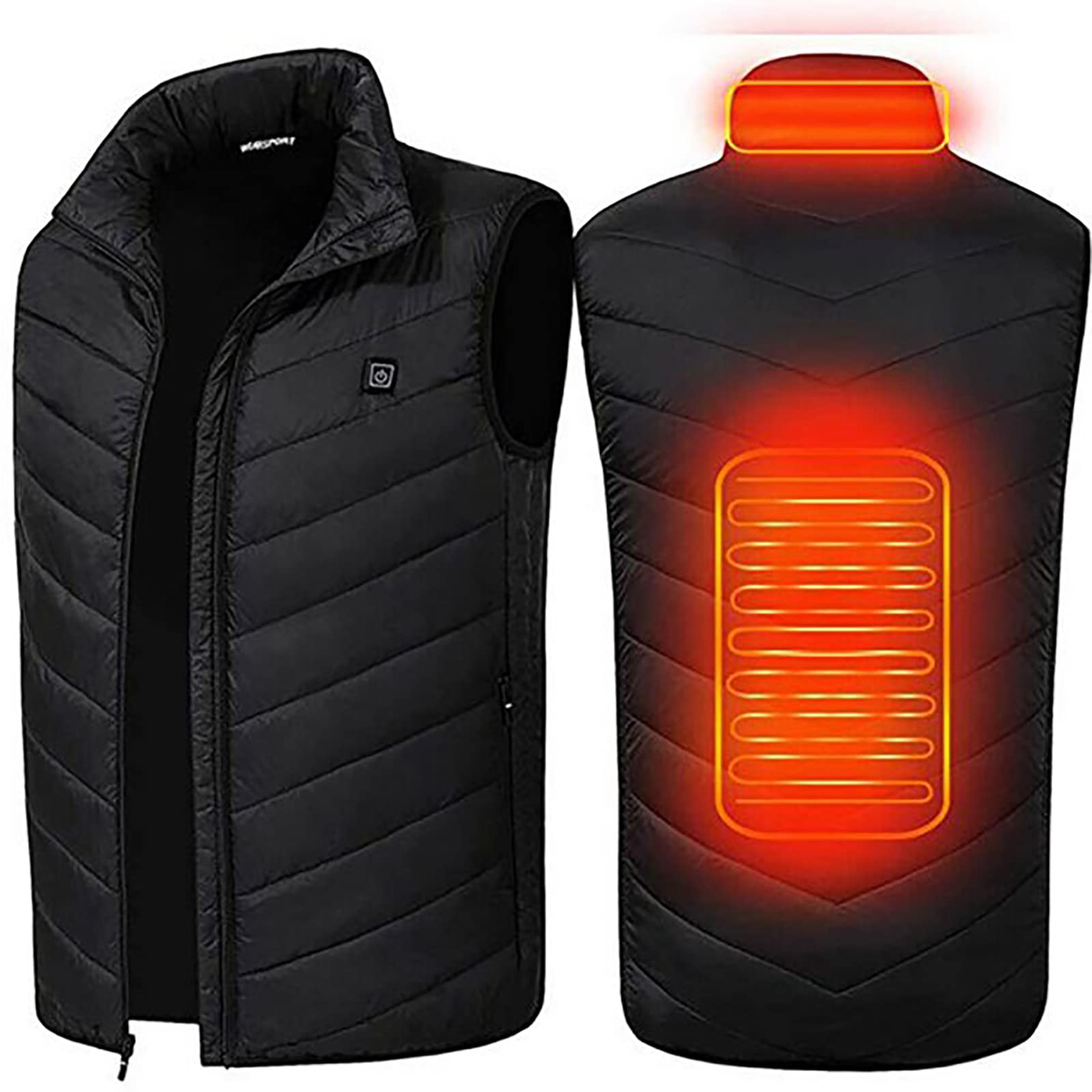 Chaleco calentador eléctrico lavable con 3 niveles de temperatura ajustables para invierno