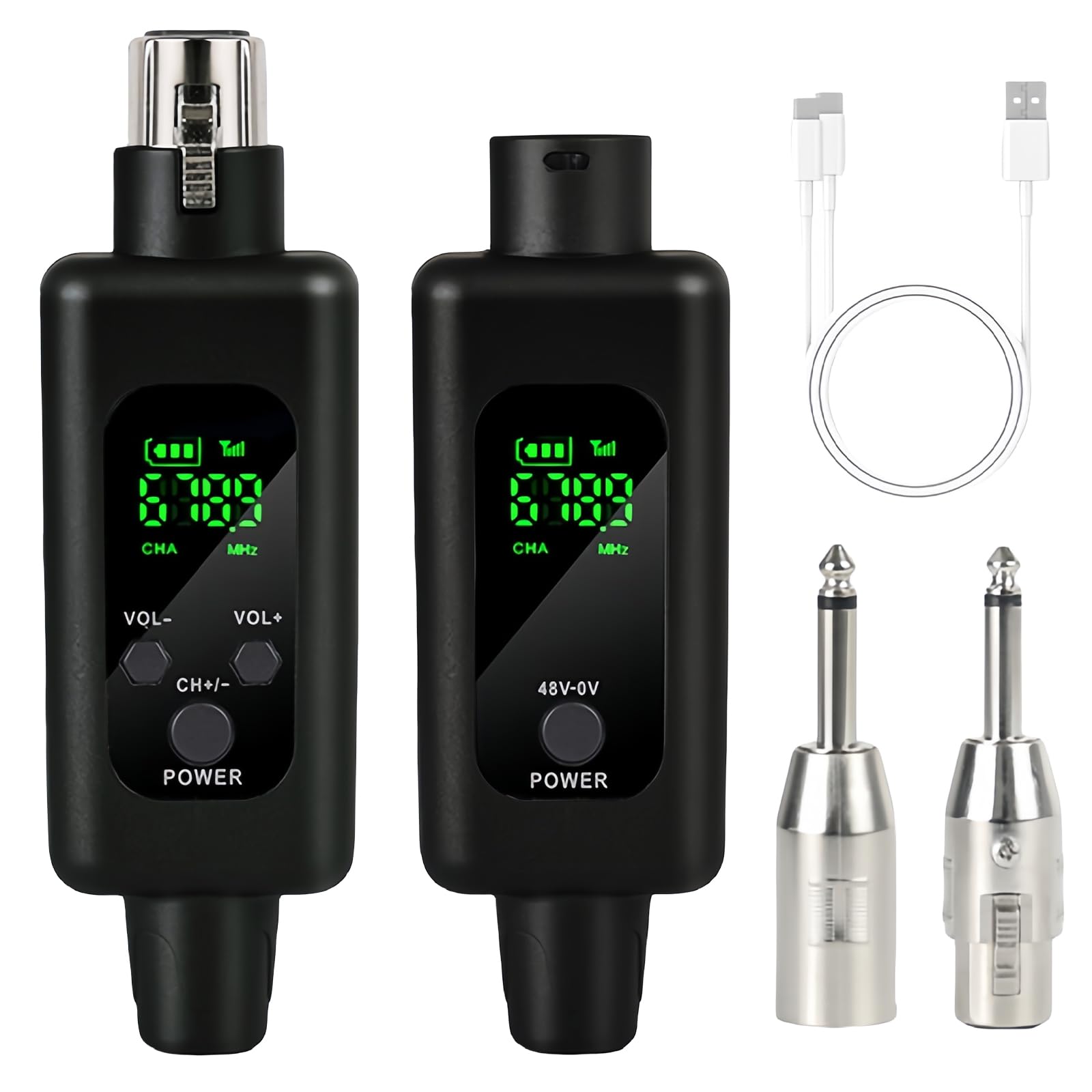 Receptor transmisor de micrófono XLR: 2,4 G 1 a 1, adaptador de micrófono inalámbrico para micrófono dinámico, micrófono de condensador, para voz/hablar en público