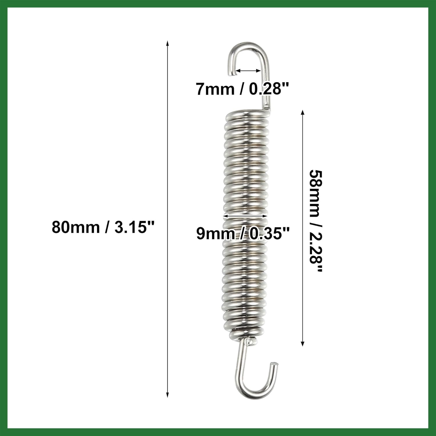 Motoforti 2 Pcs Motorcycles Universal Exhaust Pipe Spring 80mm 3.15" Stainless Steel Exhaust Pipe Spring Hook Modified Accessory Silver Tone Long-lasting