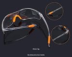 HONGCI Safety Verres de protection - 5 Paquet de lunettes de protection, lunettes de sécurité avec objectifs en plastique clair, UV Protection, anti-fog, nez en caoutchouc orange et poignées d'oreille