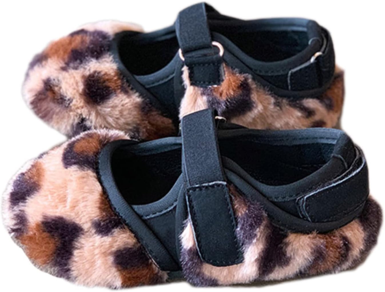 [KLIAN] ボア付き あったか モカシン ガールズシューズ 柔らかい 19.5cm 小さいサイズ ベルクロ フラットシューズ ラ