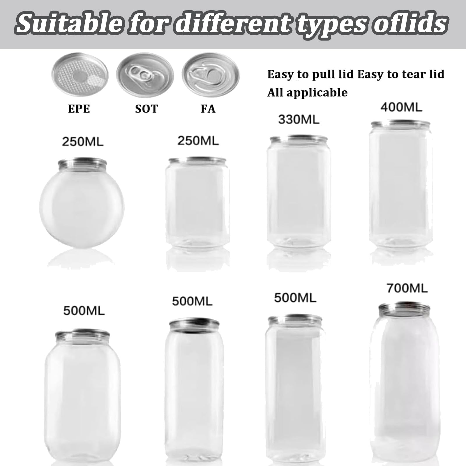 Máquina selladora manual de latas, herramienta de costura ajustable para cerveza casera y artesanal, capacidad de sellado de 250-700 ml, perfecta para jugo, kombucha y bebidas de café