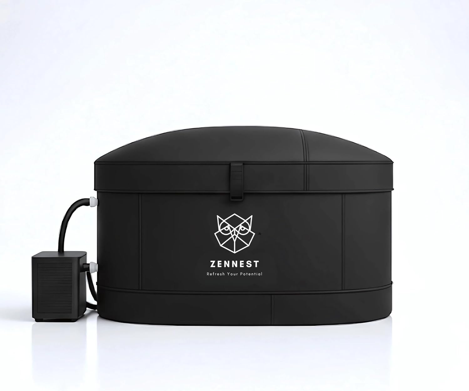 Patented XL Inflatable Oval Ice Bath Tub for Athletes – 140 Gal Insulated Cold Plunge Tub, Chiller Compatible, Dual-tub Air-Cavity Max Insulation & Ultra-Firm 8-Stand Frame - Cold Plunge Pool