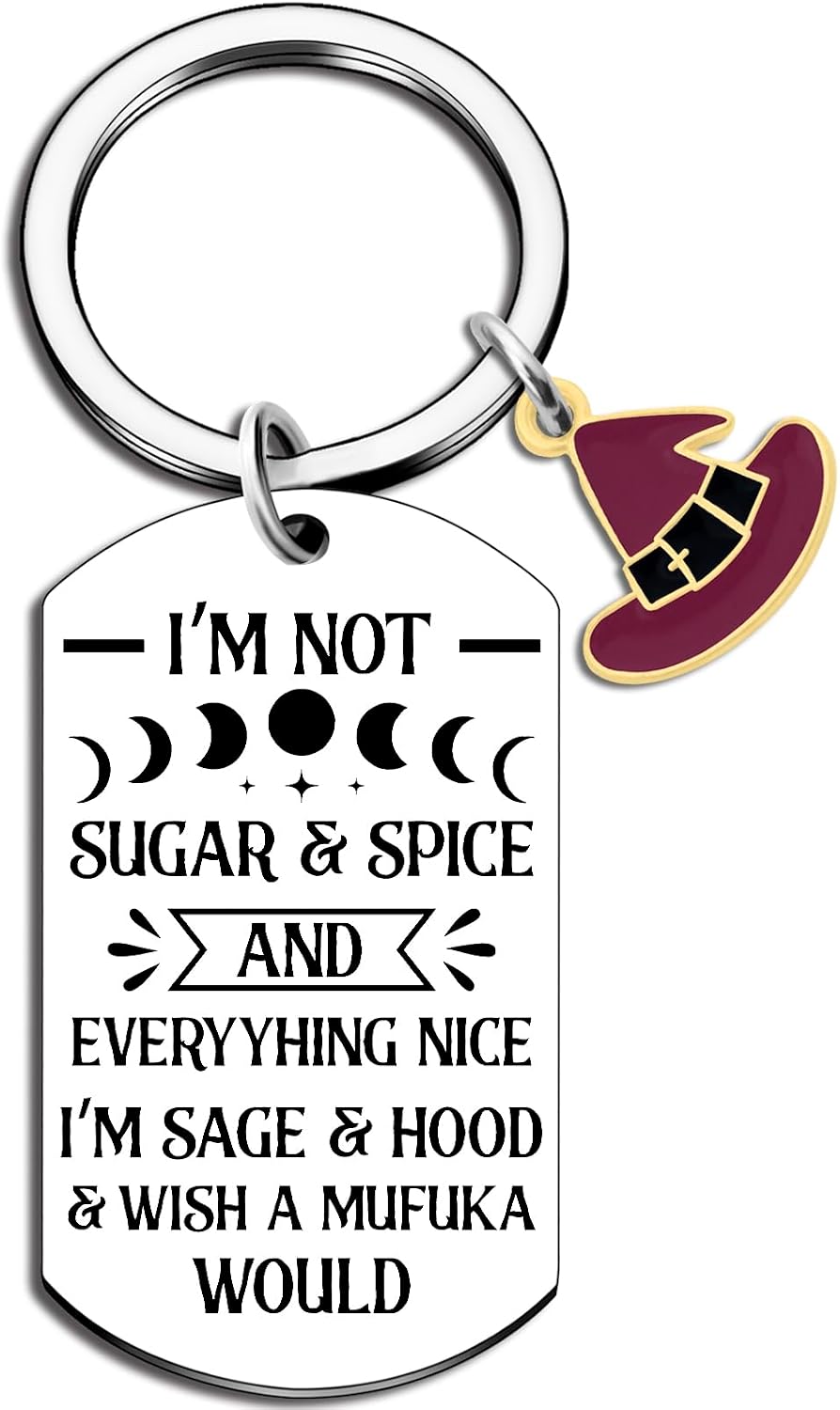 isiyu Witchy Gifts for Women Witch Decor Spooky Halloween Gifts Keychain