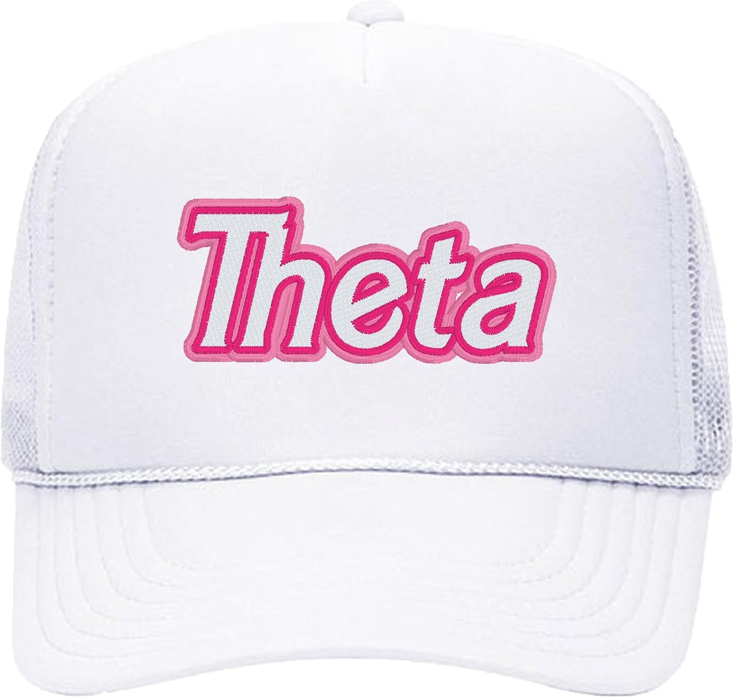 Go Greek Chic Sorority Trucker Hat with Embroidered Sorority Name, Trendy Foam Front Trucker Hat