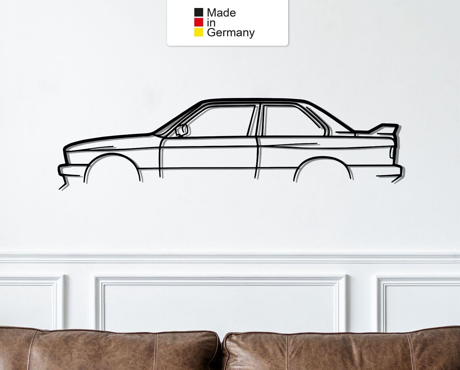 Para BMW M3 E30, cuadro de metal para pared, silueta de coche, arte de pared de metal (tamaño: 137 cm)