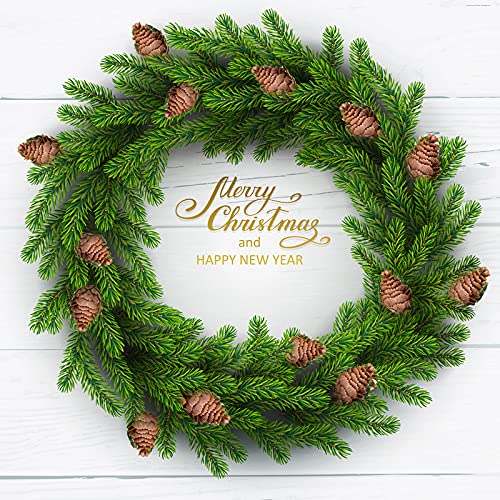 Watayo 8 Pcs Large Artificial Pine Needles Branches-16X7 Inch Christmas Fake Greenery Pine Picks With Pinecone-Faux Pine Leaves Sprigs For Craft Diy Christmas Garland Wreath And Home Garden Decoration #TOP6