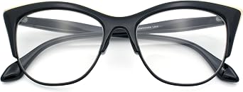 SA106 Womens High Point Squared Half Rim Look Cat Eye Glasses