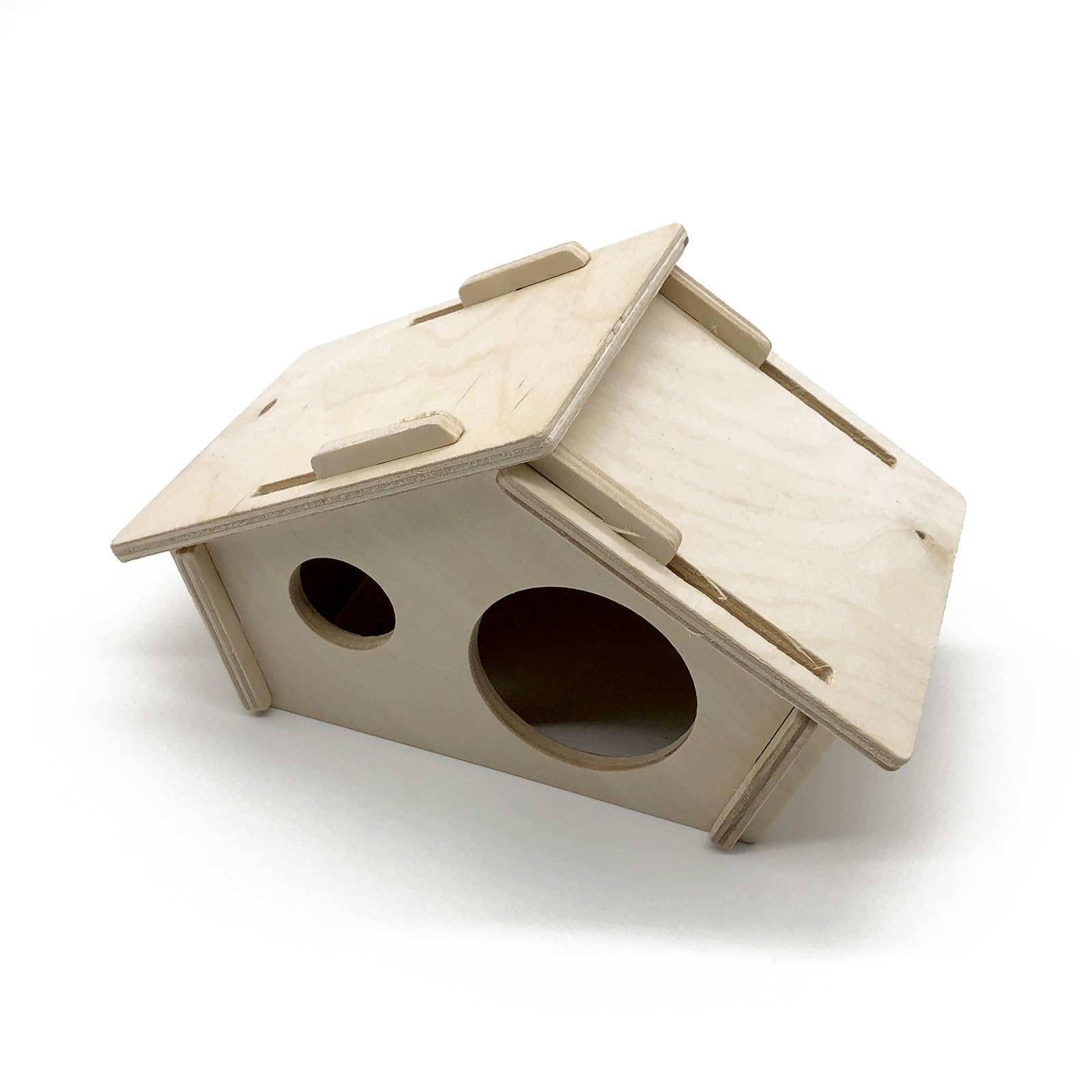 Großer Hamsterkäfig für Nagetiere mit Holzhaus ca. 80 cm Hochwertig mit Holz Zubehör Nagerkäfig für Kleintiere wie Hamster, Schwarz, 78 x 48 x 36 cm