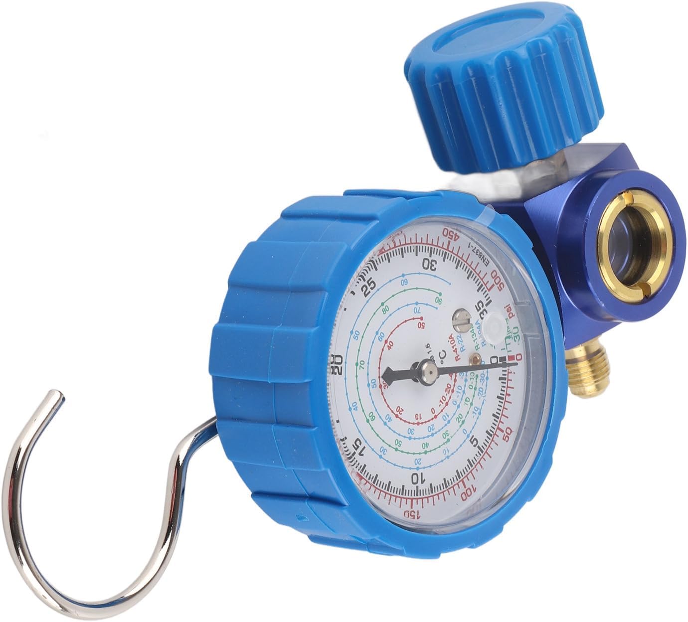 Manifold Gauge, Refrigerant Pressure Gauge, HVAC Gauge Manifold with Visual Mirror, Heavy Duty Manometer Diagnostic Tool for Air Conditioning