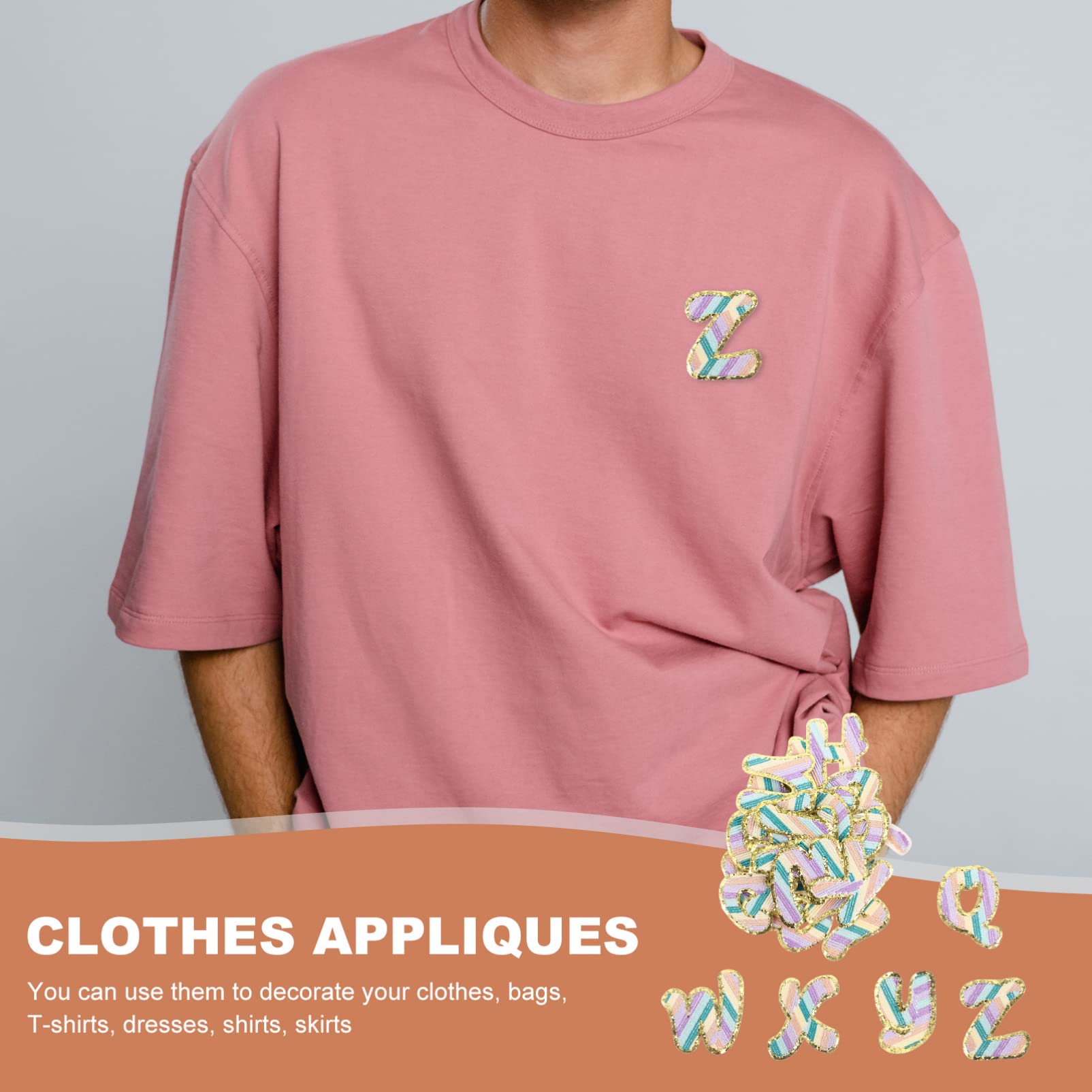 Housoutil 4 Set Toppe Termoadesive Alfabeto Da Patches Decorativi Per Riparazione Abbigliamento E Fai Da Te Per Vestiti E Accessori 26 Pezzi*4