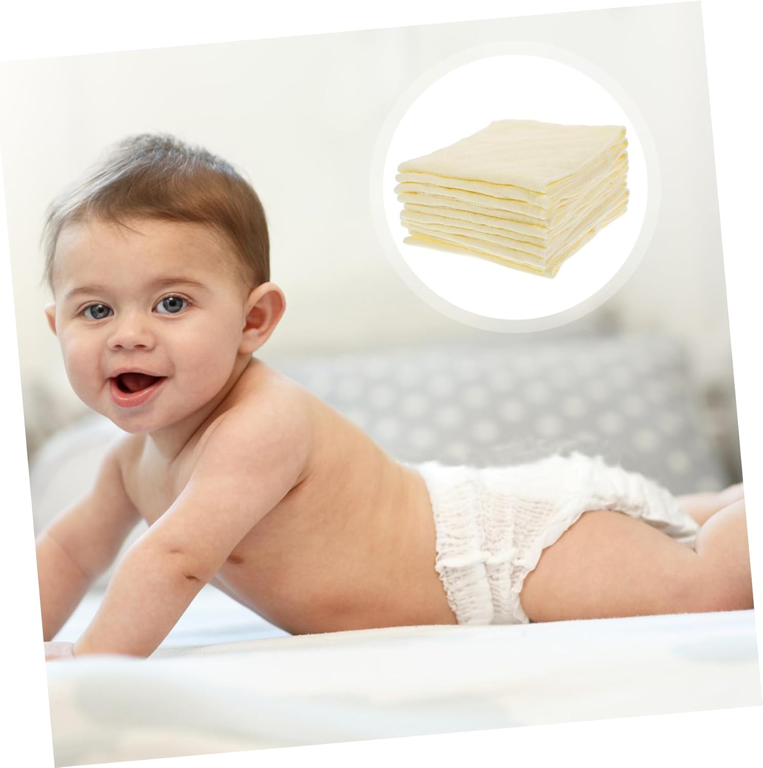ORFOFE 10pcs Reusable Diaper Liner for Diapers Washable Newborn Boy Girl Liner Cotton Inserts
