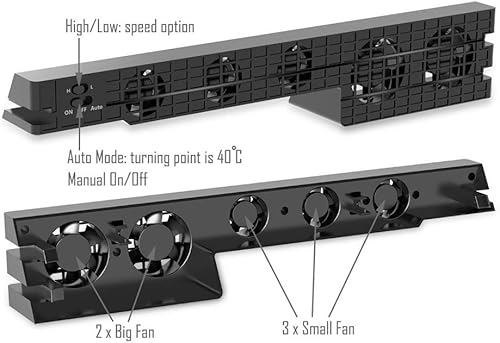 Miniatura 4 de ElecGear - Ventilador de refrigeración para radiador externo con sensor de temperatura para Sony PlayStation 4 Pro