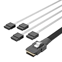 Vista 1 de ipolex Mini SAS SFF-8087 a 4xSATA Cable de conexión frontal interno, compatible con controladores RAID, HBA, servidores y sistemas