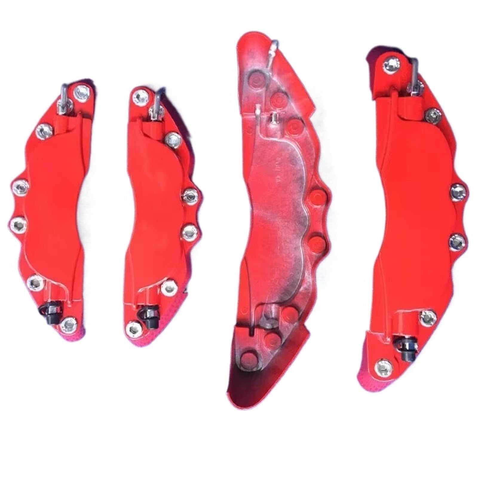 Copri Pinza Freni Auto 4 Pezzi Copri Pinza Freno a Disco per Auto M+S Kit Anteriore e Posteriore per Tutti i Modelli di Auto Mozzo Ruota Modifica da Corsa(4PCS Red,L)