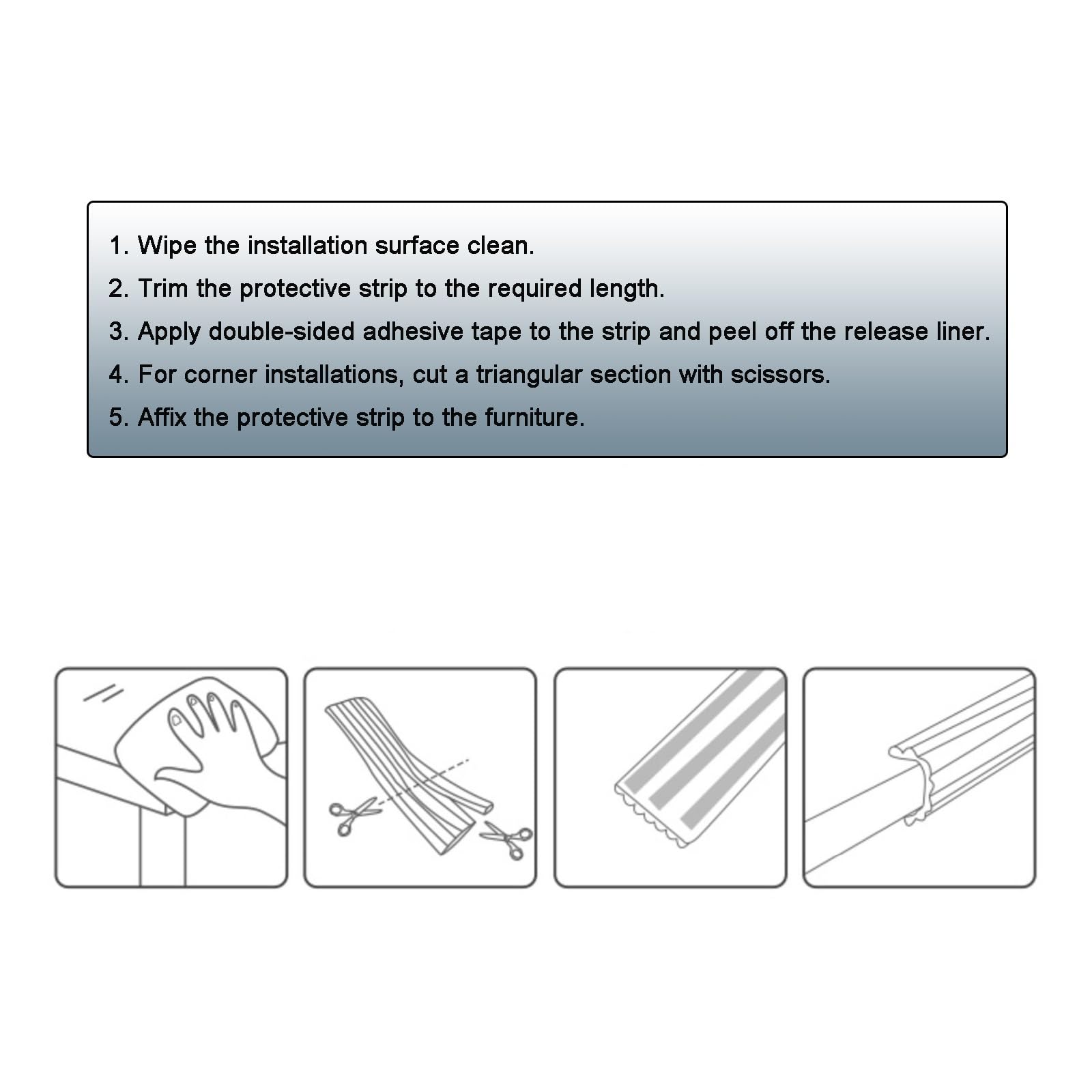 Protector de Bordes para mesas, Absorción y Fuerte unión Adhesiva for garantizar una protección confiable for Las Esquinas de la Mesa(Black,80mm*10m)