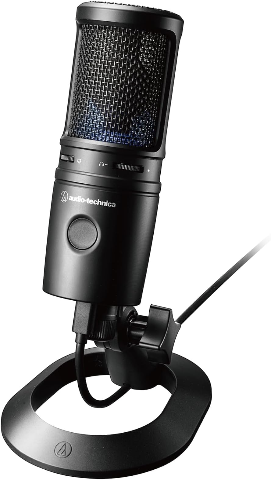 Audio-Technica AT2020USB-X Condenser Microphone with Mute Button, Volume Control, Earphone Output, USB-Type-C, No Driver Required, for Gaming, Streaming, USB Microphone Suitable for Telework/Streamers