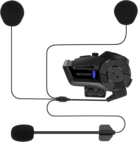 Miniatura 7 de BETOWEY B2X - Auriculares Bluetooth para casco de motocicleta, intercomunicador inalámbrico para motocicleta con cancelación de ruido, reproducción