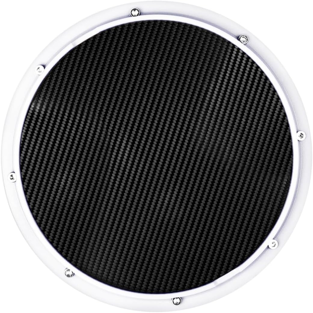 White Carbon Fiber Drum Practice Pad with Metronome Quiet Silent Drum Accessory for Beginners Realistic Feel Training Pad for Home Practice