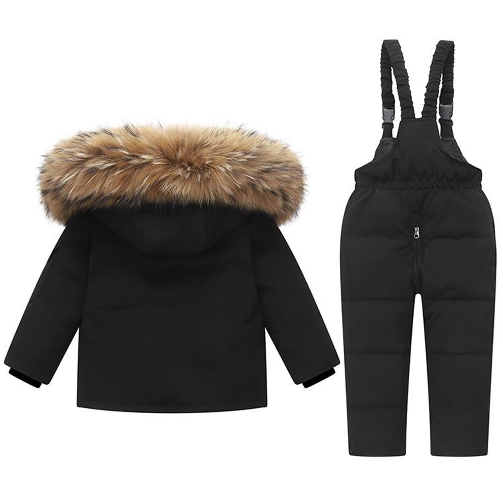 Générique Combinaisons de Ski Fille, vêtements de Ski Chauds d'extérieur Hiver Chaud Tenue Plein Air Manteaux Fille Coupe-Vent Tenues Veste Enfant 5-10 Ans