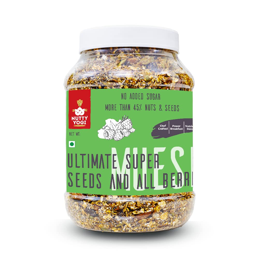 Nutty Yogi Ultmate Super & All Berries Muesli | Contains 45% Nuts & Seeds I No Added Sugar I No Preservative 1kg Jar (B0B63WSPX6) Amazon Price History, Amazon Price Tracker