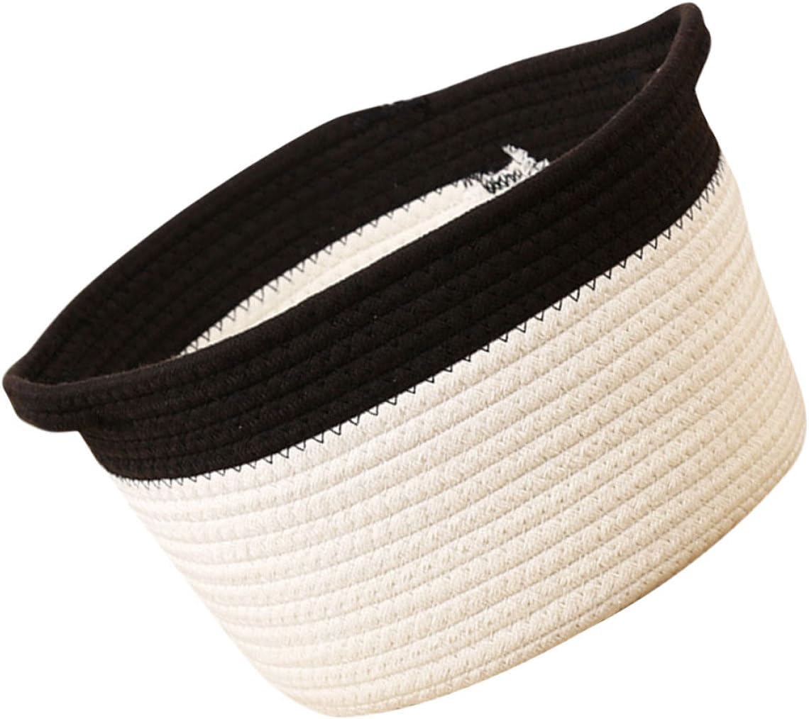 PRETYZOOM Hand-made Cosmetics Holder Modern Natural Design Storage Baskets for Shelves Rope Basket Kitchen Storage