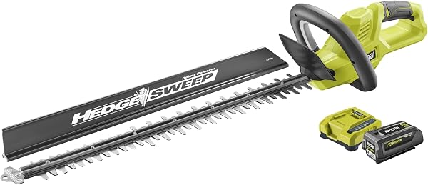 Taille-haies sur batterie RYOBI 36V MAX POWER, lamier 60 cm, coupe 25 mm, fonction scie, batterie 4Ah et chargeur