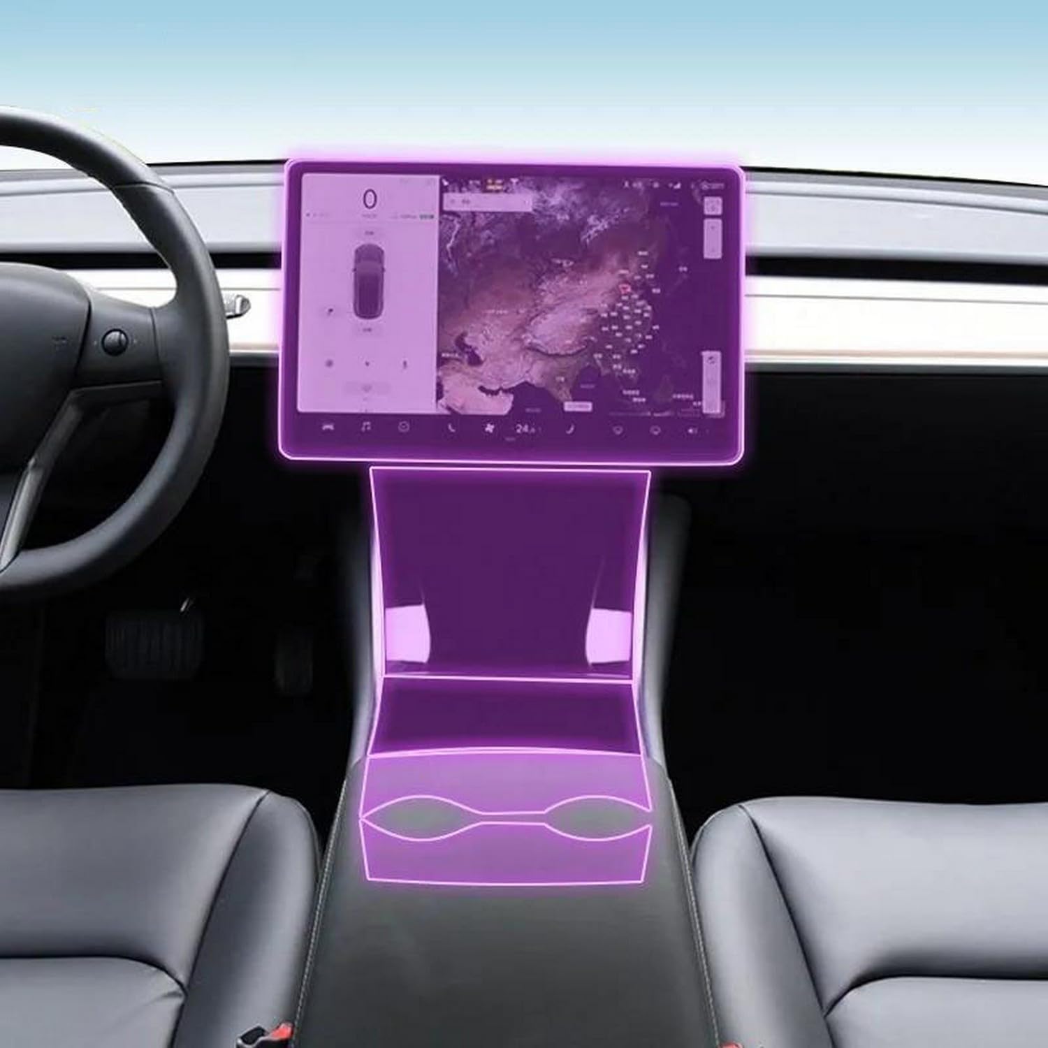 Protéger la console centrale de votre Tesla en voyage avec le film en TPU souple
