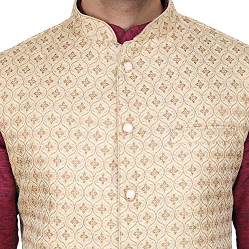 Image of Badoliya & Sons Men's Brocade Zari Nehru Jacket /Waist Coat