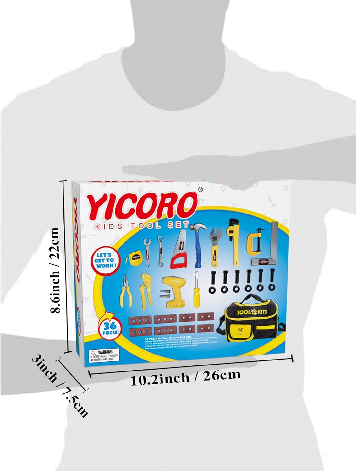 Kids Tool Set – 36 PCS Toddler Tool Set with Electric Drill, Pretend Play Toy Tools for Kids Ages 3,4,5,6,7,8 Years Old, Boy Toys - Image 6