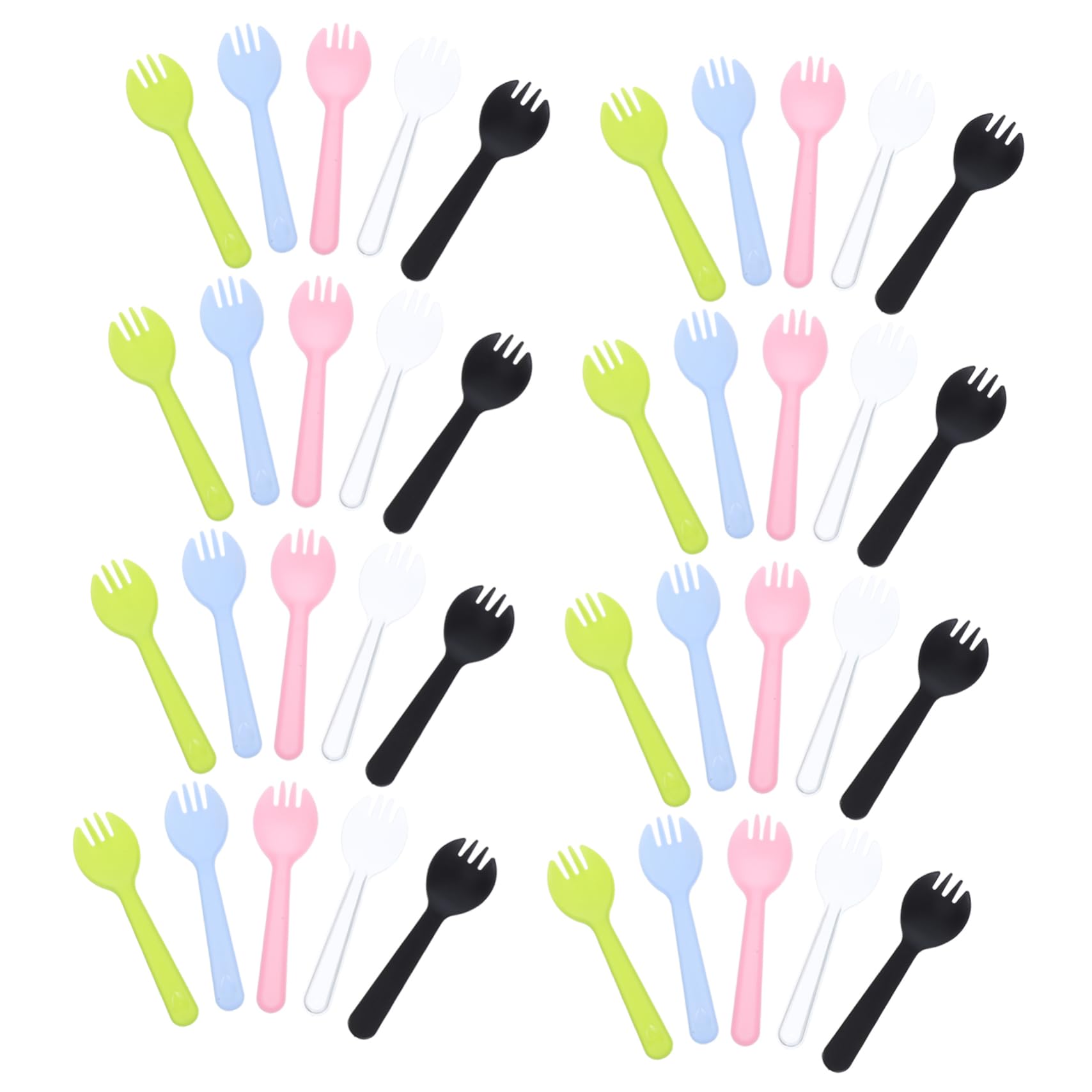 TOVINANNA 100Pcs Mini Disposable Sporks Cake Fork and Spoon for Desserts Portable and Lightweight Tableware for Parties Home and Restaurants No Cleaning Required