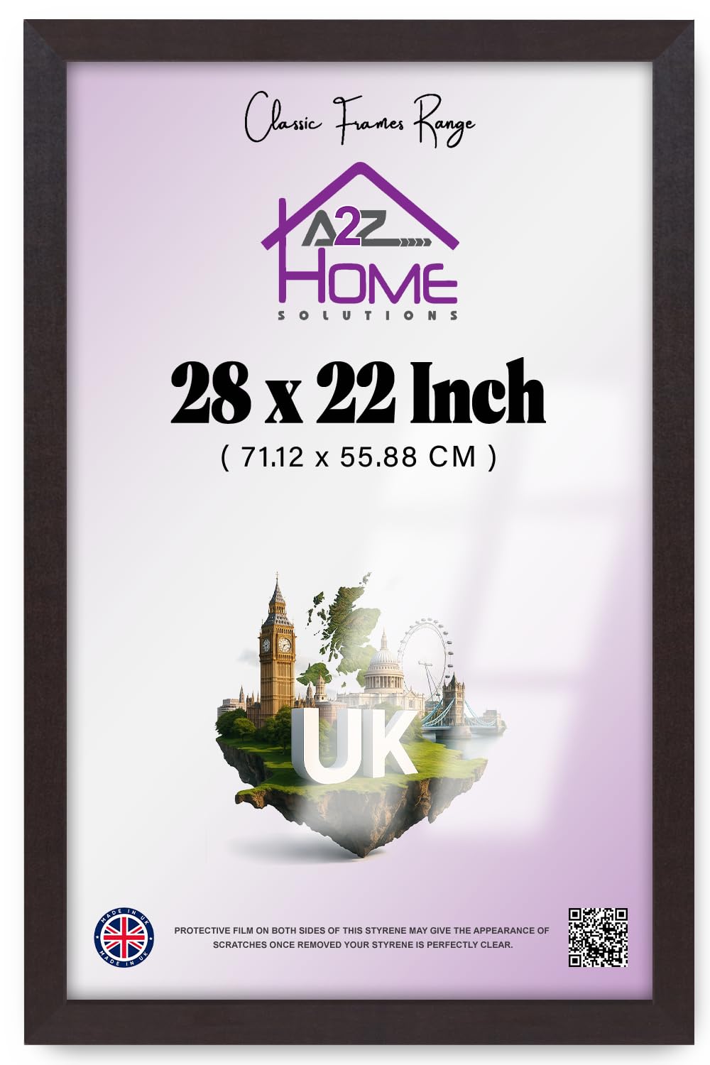 A2Z Home Solutions® Large Wall Picture Frame Stunning Look Quality Backing Landscape & Portrait Display Photo Frame For Wall Poster Canvas Painting Certificate Art Gallery (22x28 cm, Mahogany)