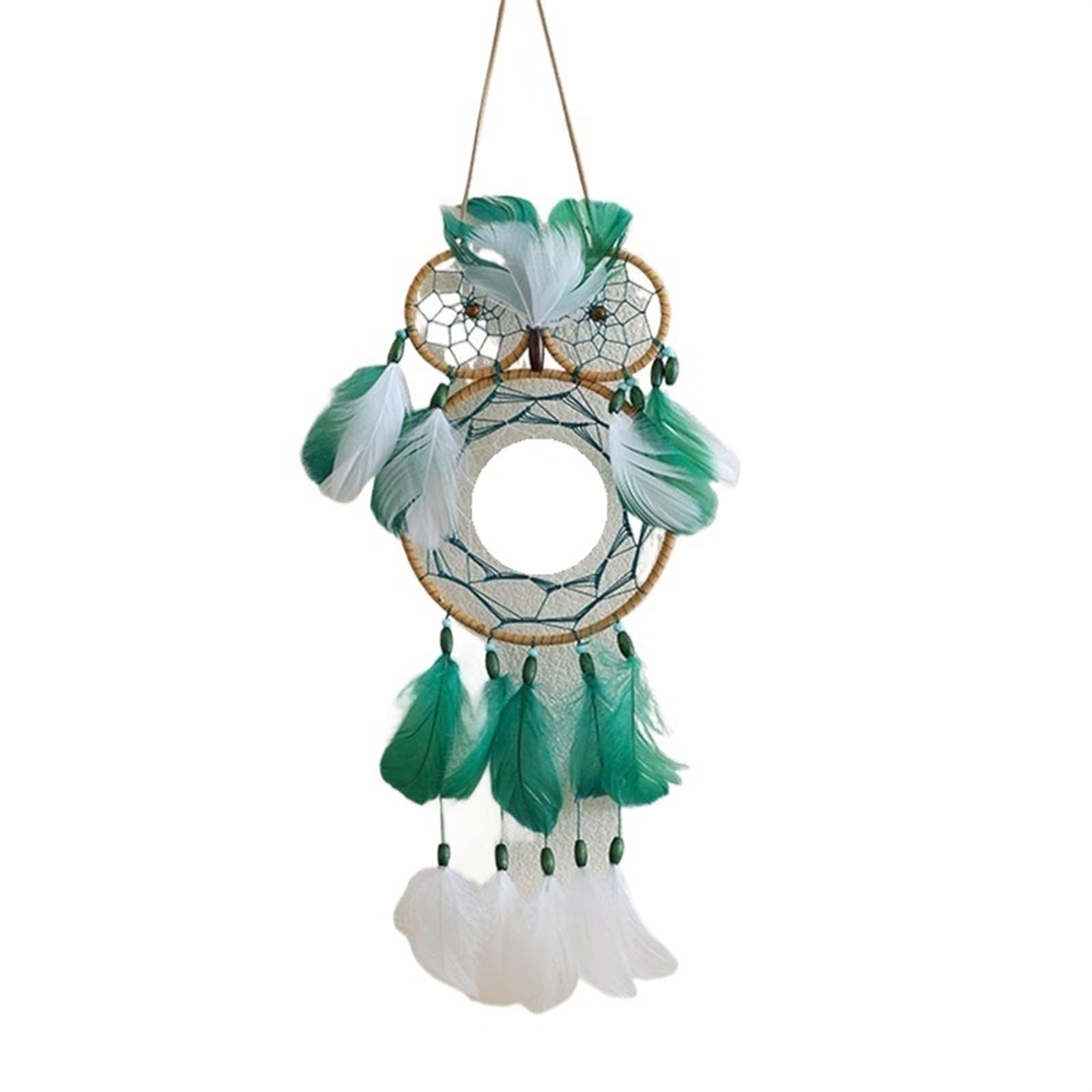 Dream Catchers Feather Dreamcatcher Hanging Owl Dream Catcher Wall Decorations For Home Bedroom Dark Green