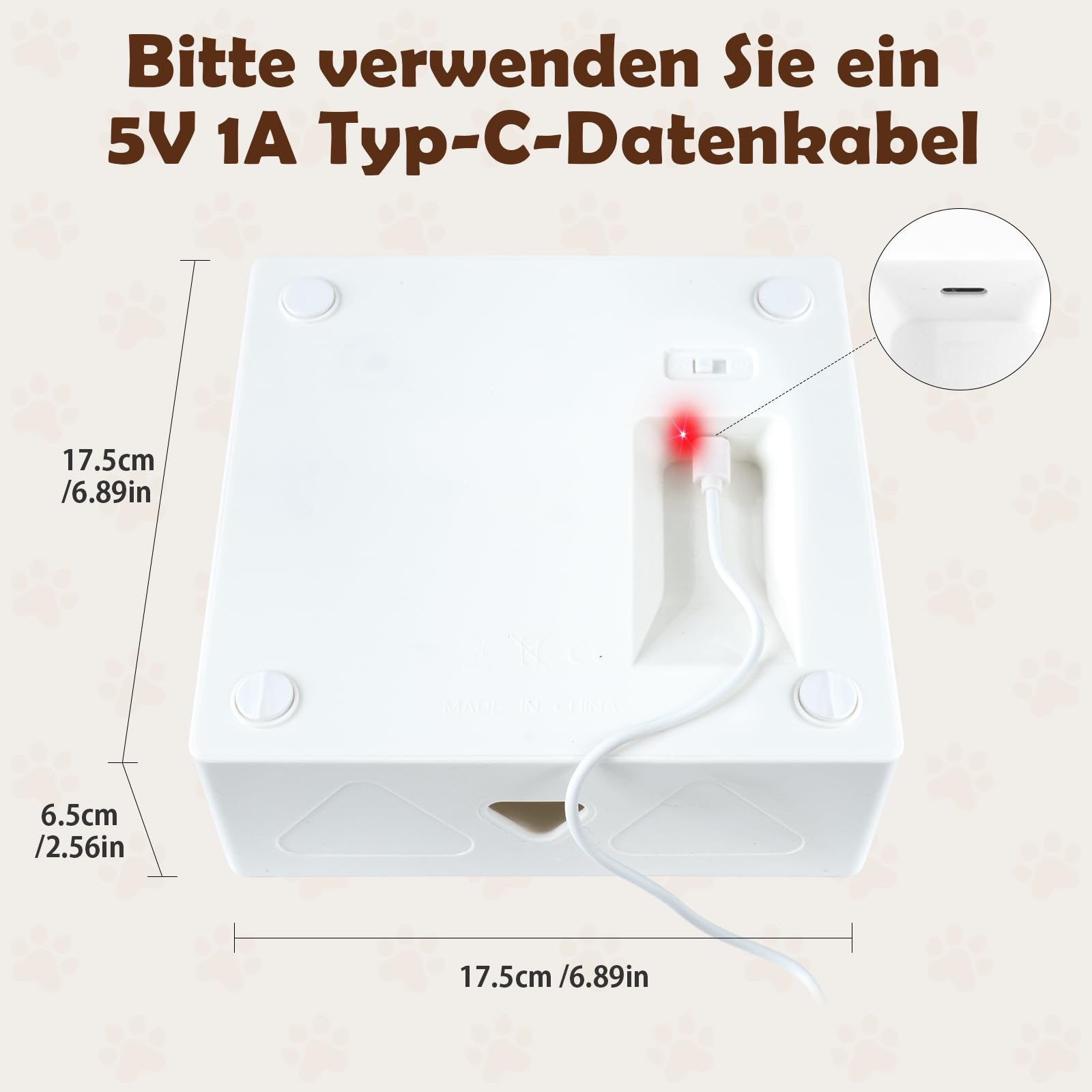 Migipaws Katzenspielzeug, interaktives elektrisches 7-Loch-Mäuse MigiBox, Intelligentes Federspielzeug,Pappspielzeug für gelangweilte Katzen,wiederaufladbar,2St Federn Zubehör