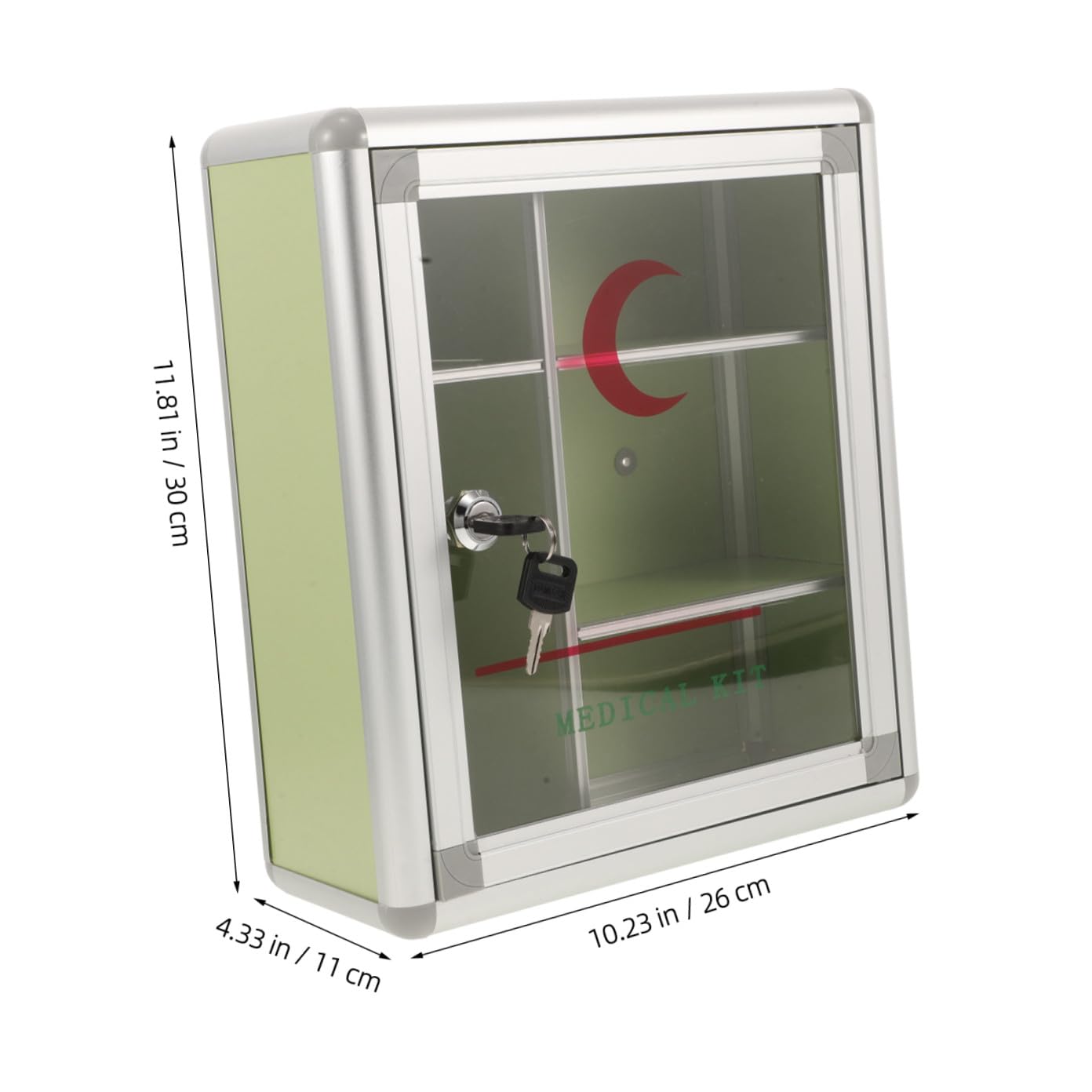 ULTECHNOVO Botiquín de Pared Pequeño con Cerradura para Medicamentos | Aleación de Aluminio y Tablero de Densidad, Almacenamiento Multifuncional, Uso Doméstico y Actividades al Aire Libre