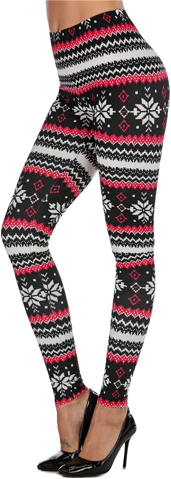 Sipaya Women's Brushed Christmas Ankle Length Seasonal Printed Leggings S-3XL image 2