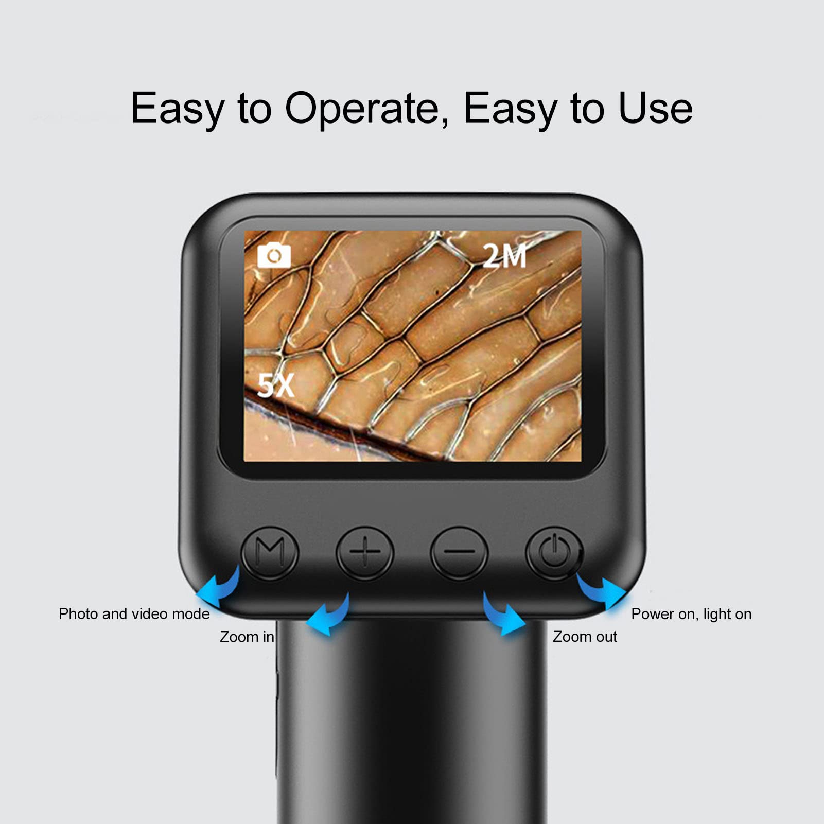 Microscopio Digital de Mano 800X con Pantalla LCD HD de 2 Pulgadas S N - Microscopio Bolsillo Portátil Recargable con Luz Ajustable para Niños y Adultos