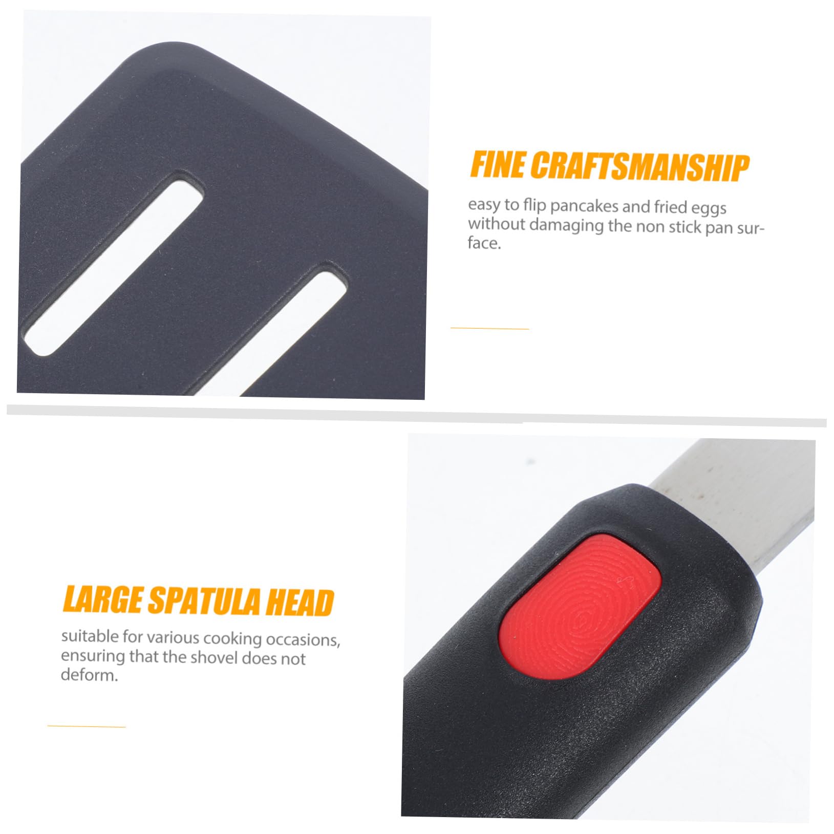 Cabilock Spatule en silicone avec fentes, résistante à la chaleur, flexible, large spatule pour revêtements antiadhésifs de cuisine